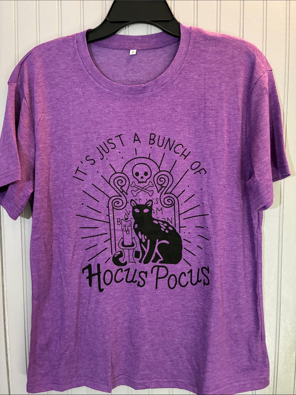 Purple Hocus Pocus Cat Graphic Tee. Women’s medium. New in package.